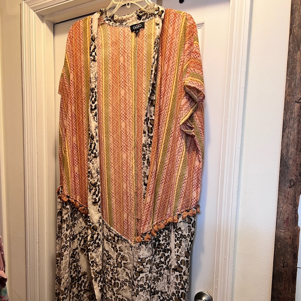 Adorable kimono leopard/ mix print